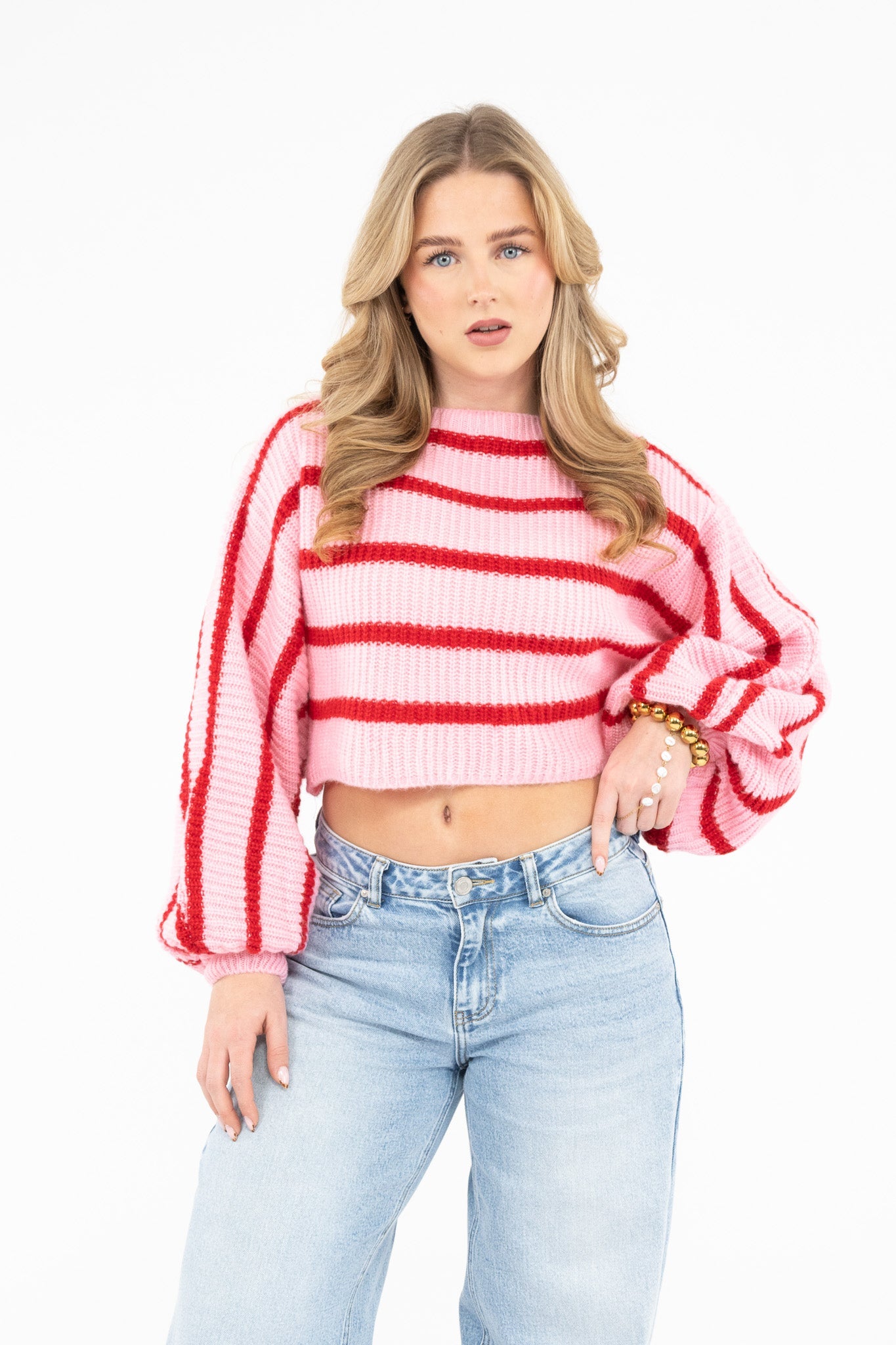 Cropped Striped Knit